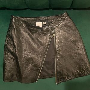 Vintage Leather zip Skirt